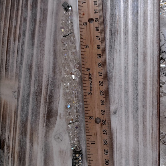 AB crystal double strand bracelet and earrings mid-century - Picture 8 of 13